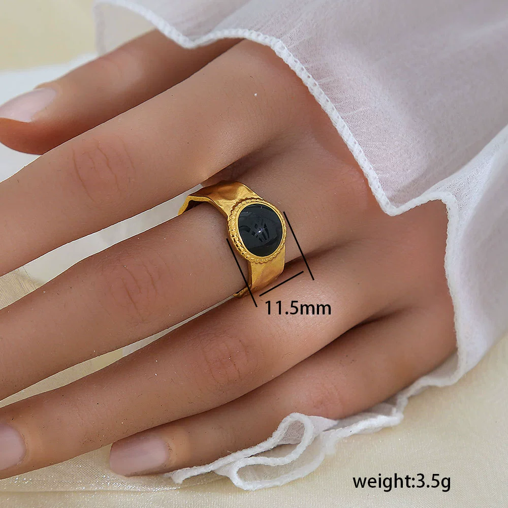 Wholesale Unisex Geometric Titanium Steel Electroplated Ring - Image 18