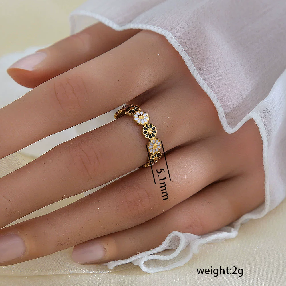 Wholesale Unisex Geometric Titanium Steel Electroplated Ring - Image 19