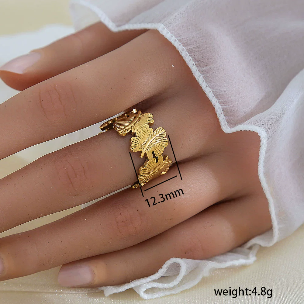 Wholesale Unisex Geometric Titanium Steel Electroplated Ring - Image 20