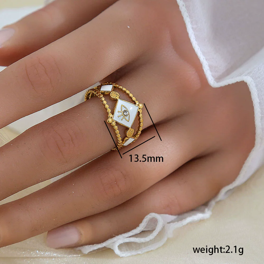 Wholesale Unisex Geometric Titanium Steel Electroplated Ring - Image 31