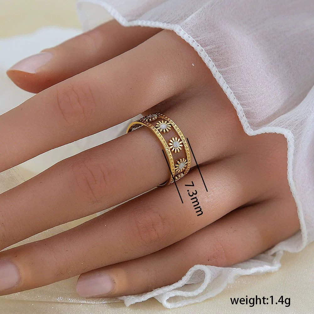 Wholesale Unisex Geometric Titanium Steel Electroplated Ring - Image 32