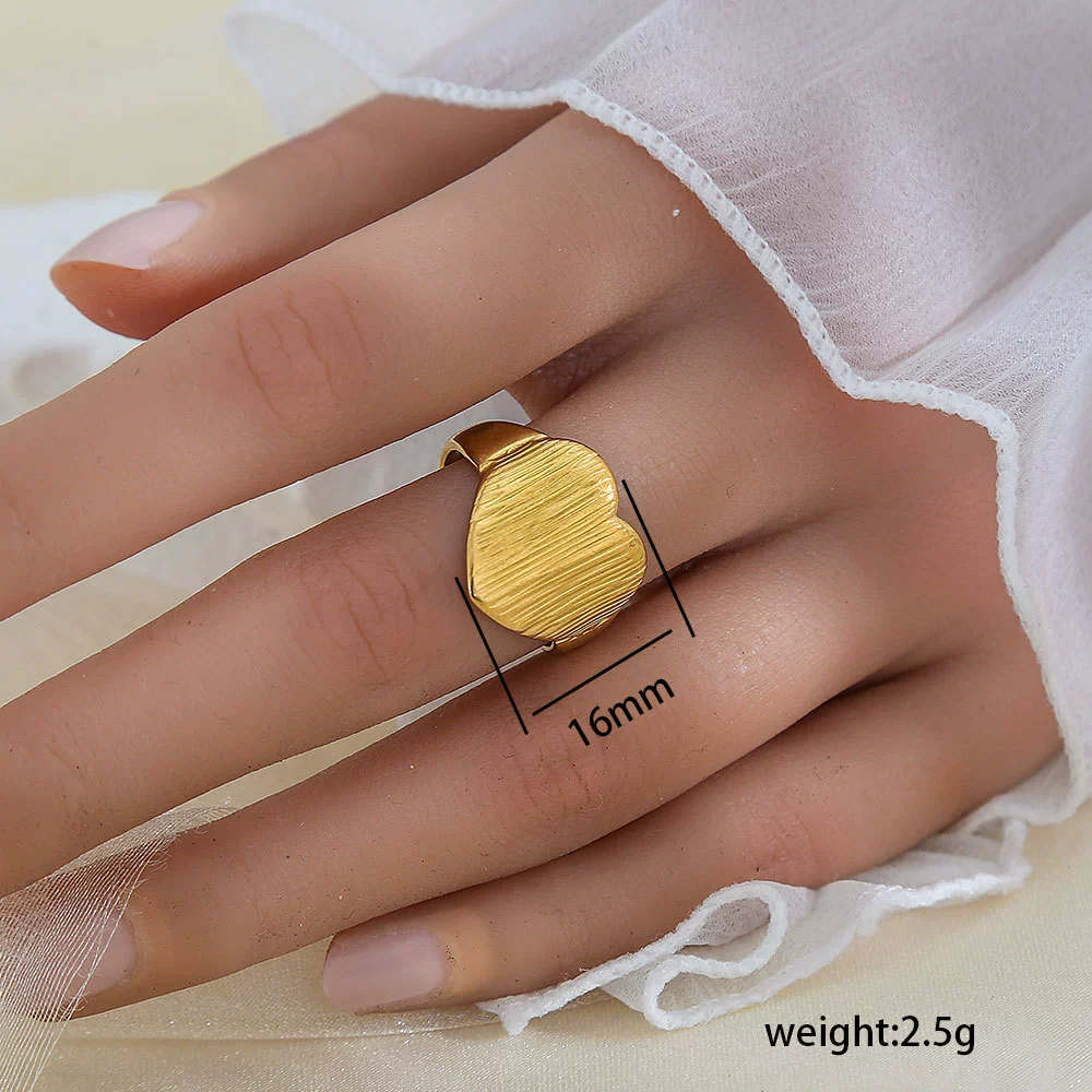Wholesale Unisex Geometric Titanium Steel Electroplated Ring - Image 37