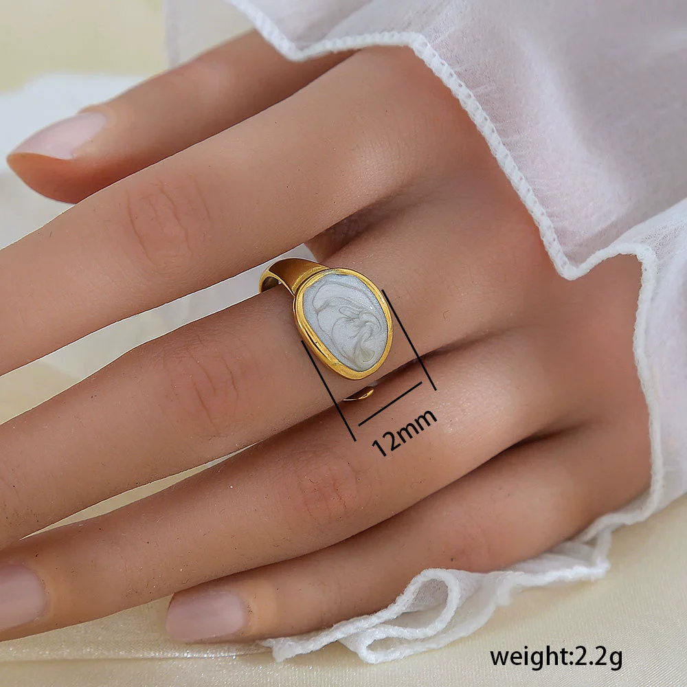Wholesale Unisex Geometric Titanium Steel Electroplated Ring - Image 40