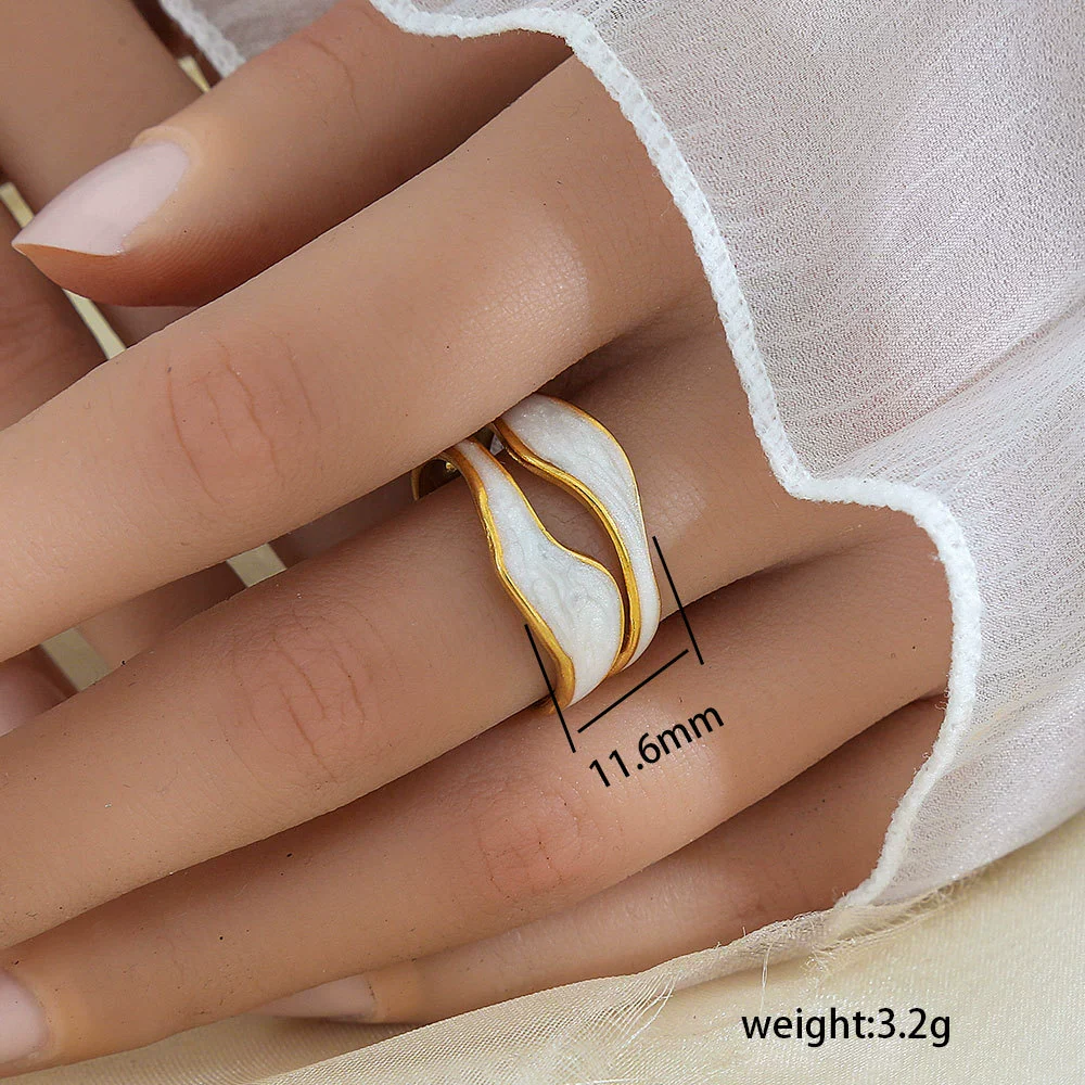 Wholesale Unisex Geometric Titanium Steel Electroplated Ring - Image 42