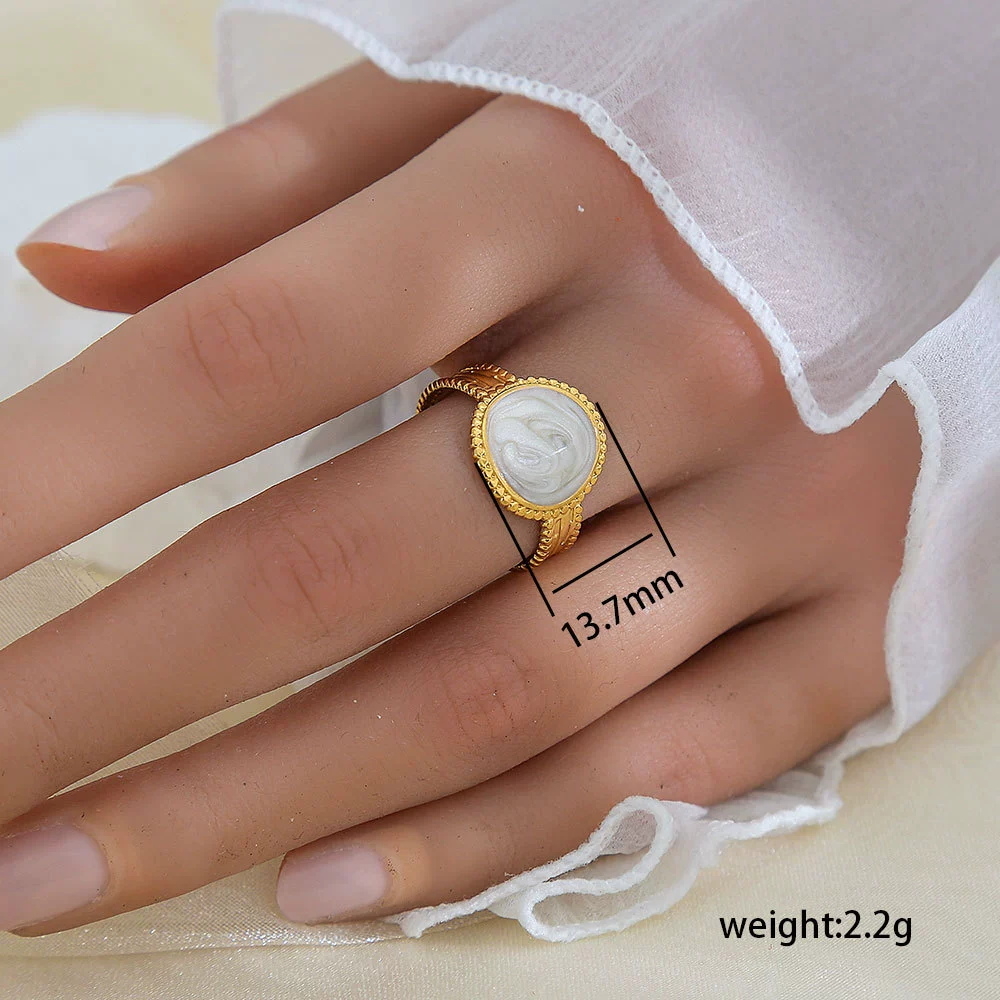Wholesale Unisex Geometric Titanium Steel Electroplated Ring - Image 46