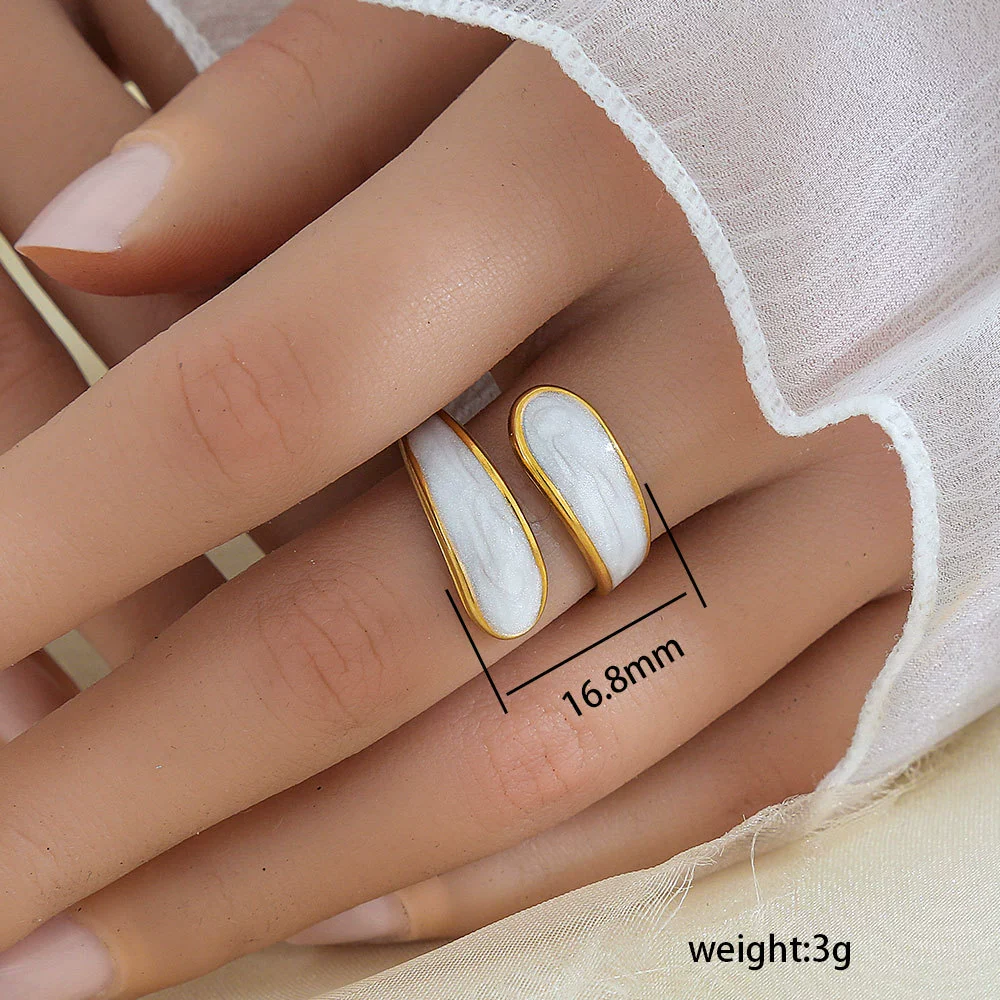 Wholesale Unisex Geometric Titanium Steel Electroplated Ring - Image 47