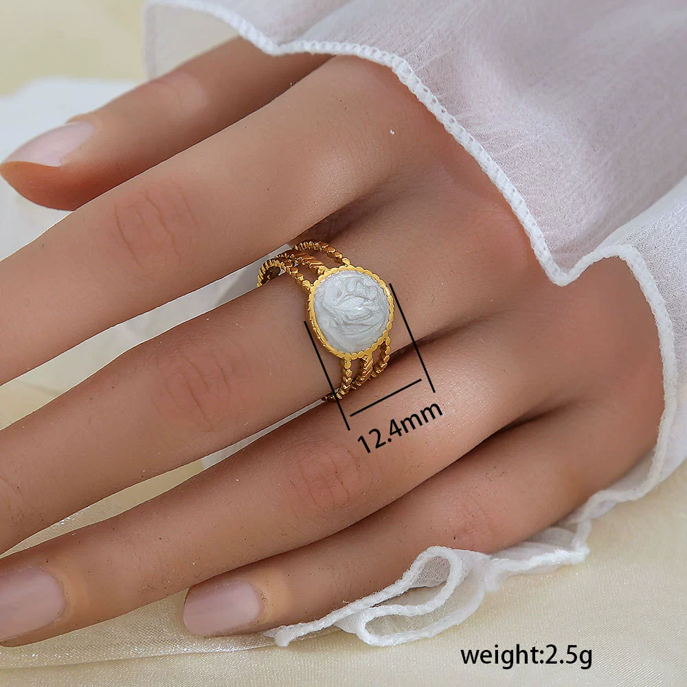 Wholesale Unisex Geometric Titanium Steel Electroplated Ring - Image 48