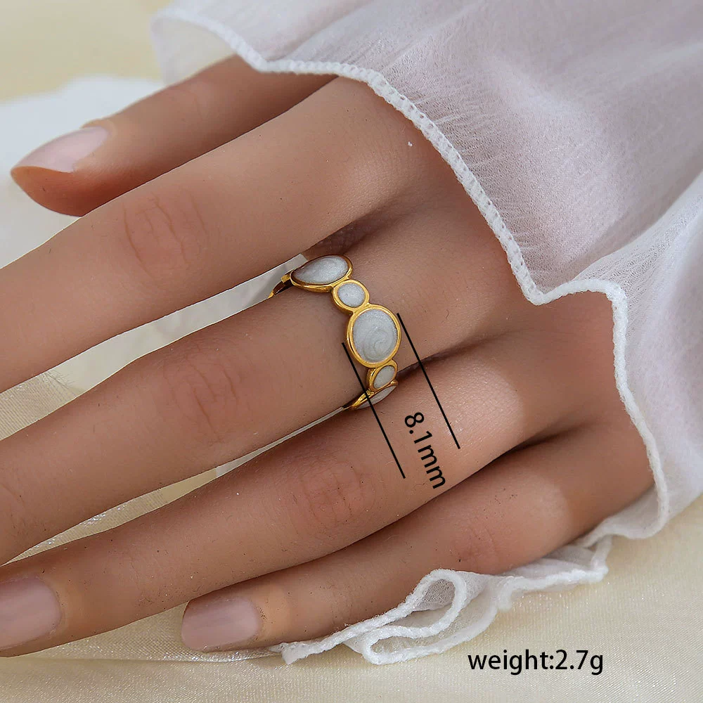 Wholesale Unisex Geometric Titanium Steel Electroplated Ring - Image 49