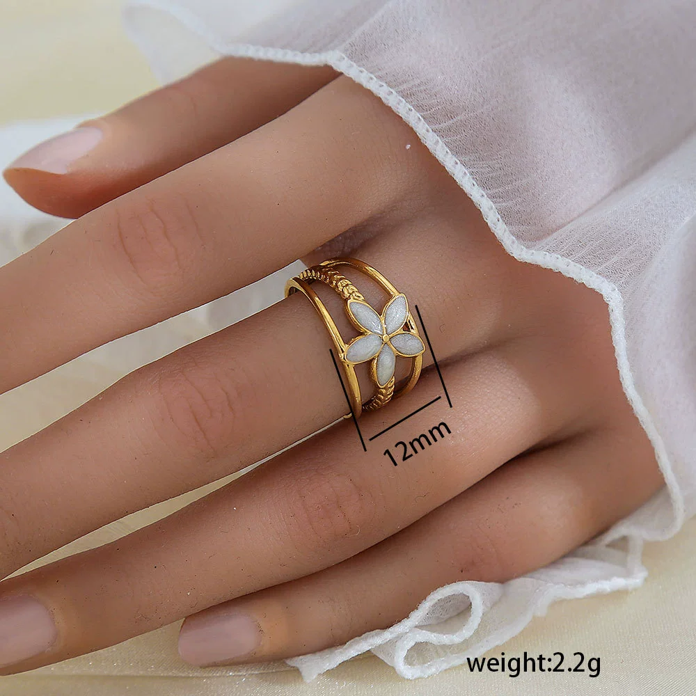 Wholesale Unisex Geometric Titanium Steel Electroplated Ring - Image 51