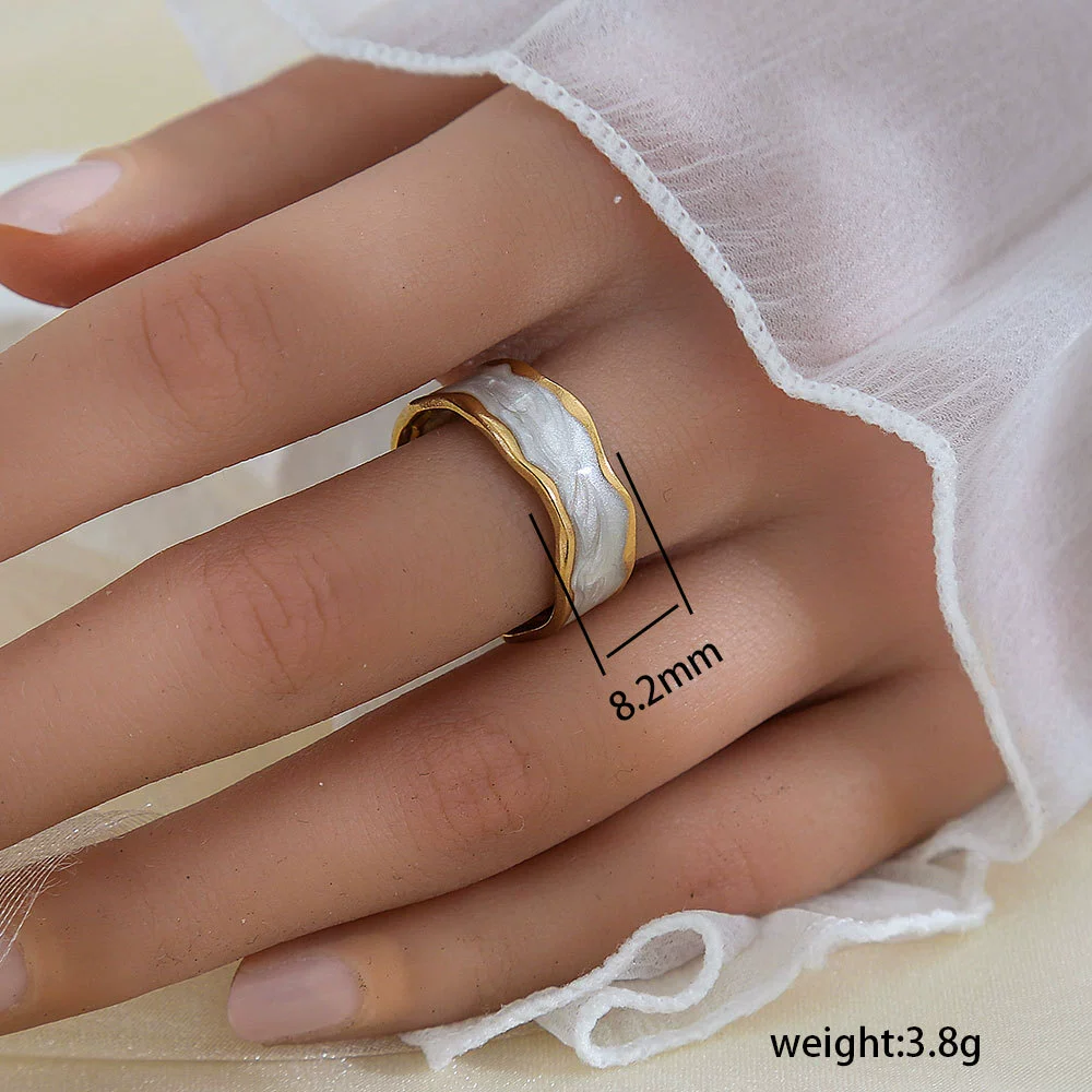 Wholesale Unisex Geometric Titanium Steel Electroplated Ring - Image 52