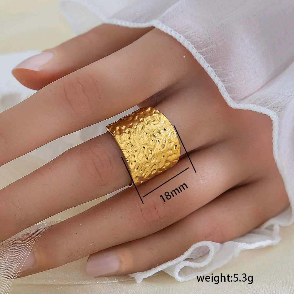 Wholesale Unisex Geometric Titanium Steel Electroplated Ring - Image 6