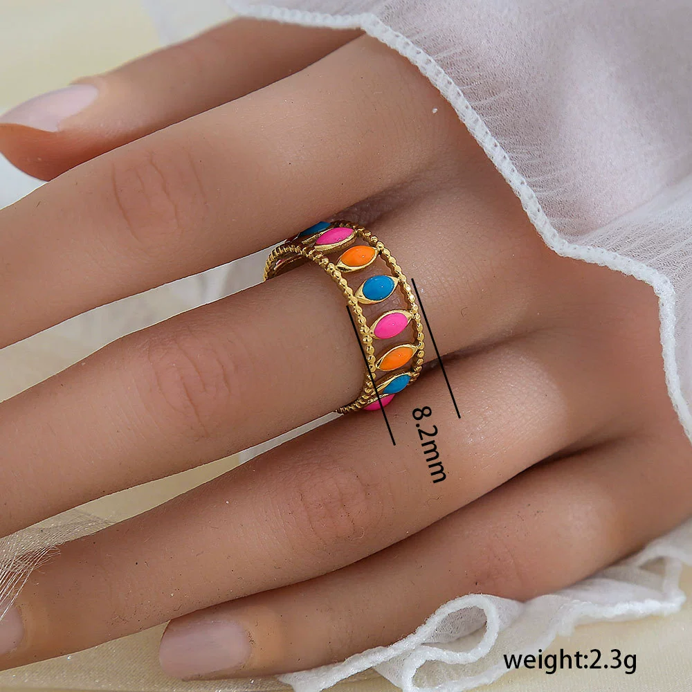 Wholesale Unisex Geometric Titanium Steel Electroplated Ring - Image 65