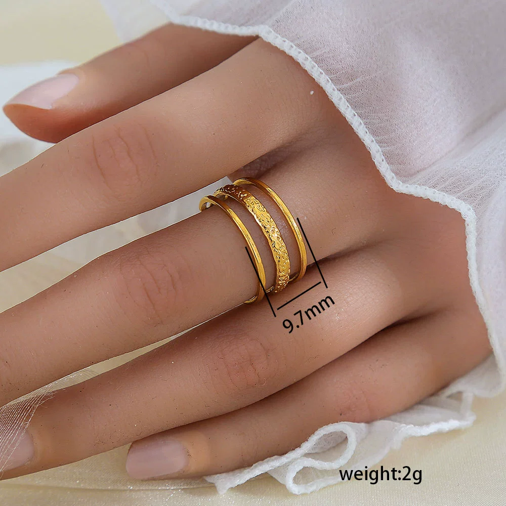 Wholesale Unisex Geometric Titanium Steel Electroplated Ring - Image 8