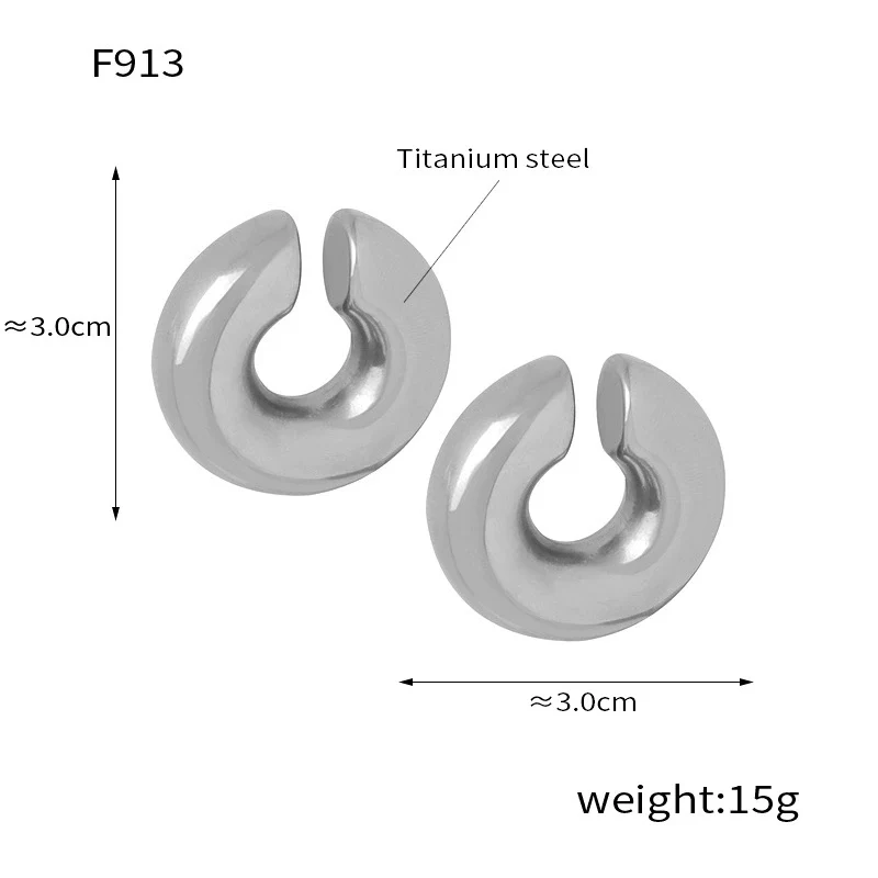 Wholesale Unisex Geometric Titanium Steel Goldplated Ushaped Ear Clip Jewelry - Image 12