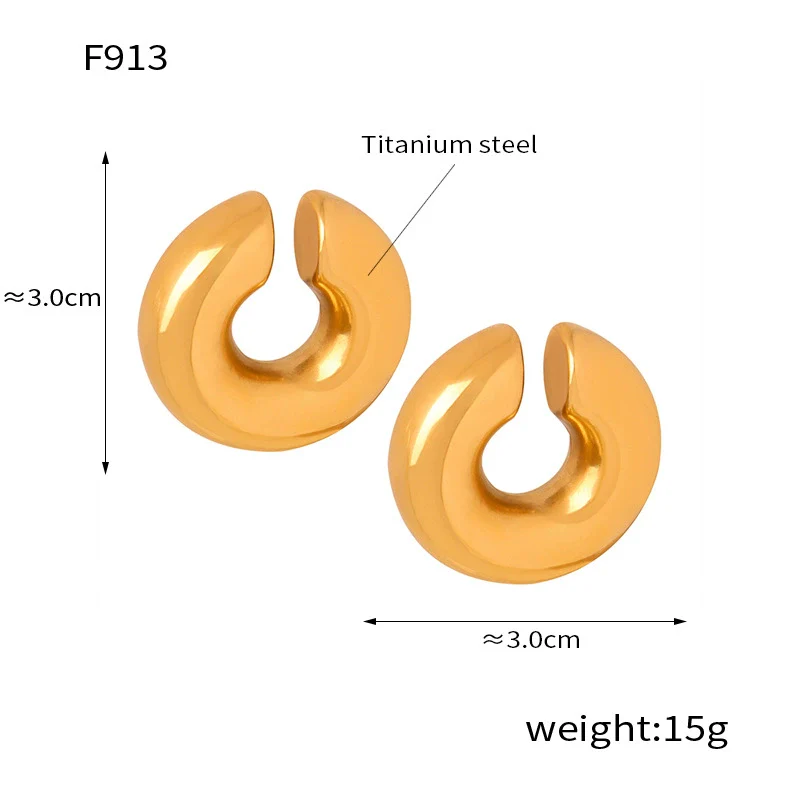 Wholesale Unisex Geometric Titanium Steel Goldplated Ushaped Ear Clip Jewelry - Image 13