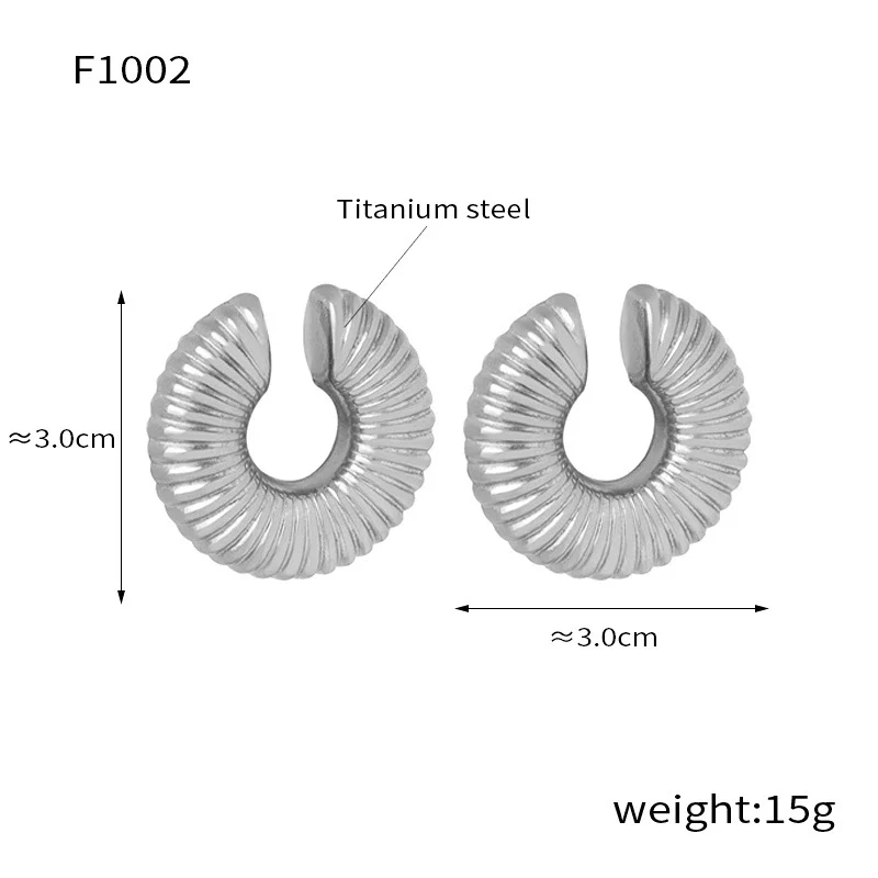 Wholesale Unisex Geometric Titanium Steel Goldplated Ushaped Ear Clip Jewelry - Image 14