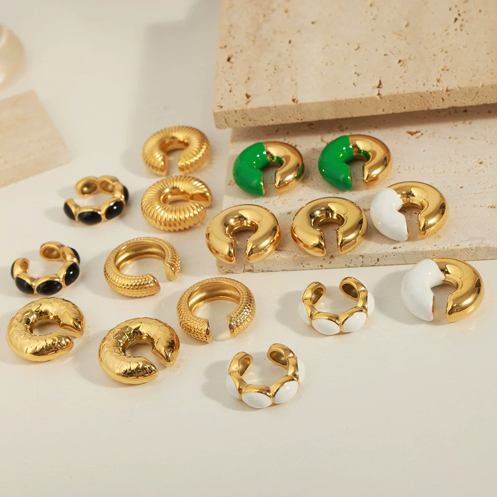 Wholesale Unisex Geometric Titanium Steel Goldplated Ushaped Ear Clip Jewelry - Image 2