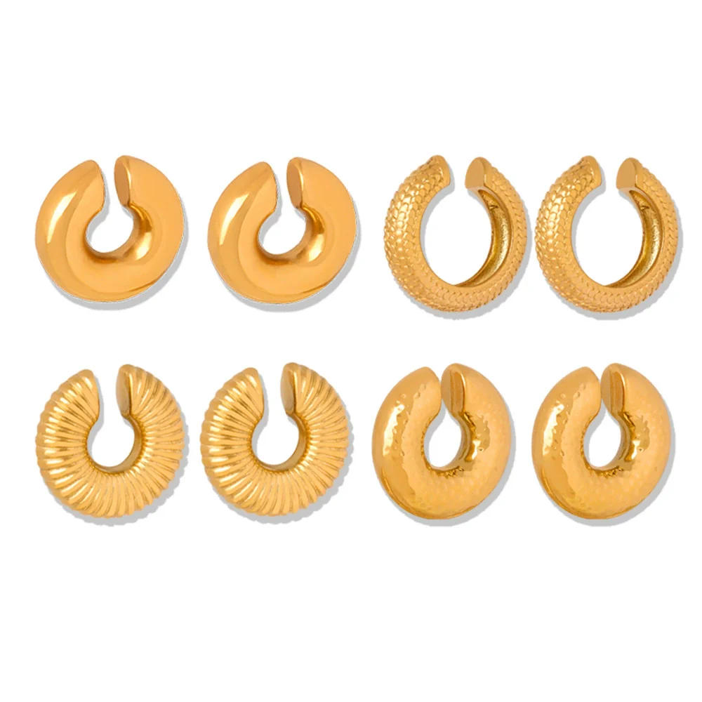 Wholesale Unisex Geometric Titanium Steel Goldplated Ushaped Ear Clip Jewelry - Image 5