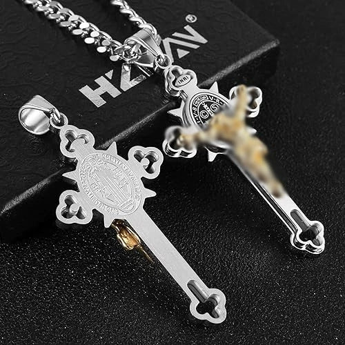 Wholesale Unisex Geometric Titanium Steel Necklace With Polish Cross Pendant And String Of Pearls Chain - Image 15