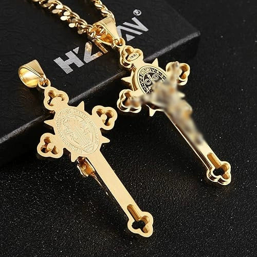 Wholesale Unisex Geometric Titanium Steel Necklace With Polish Cross Pendant And String Of Pearls Chain - Image 16