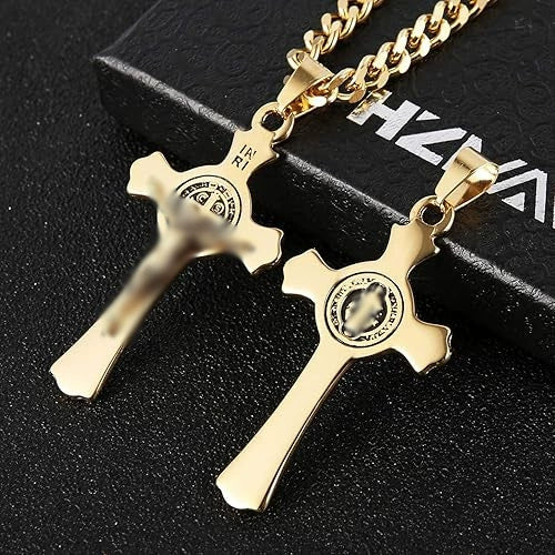 Wholesale Unisex Geometric Titanium Steel Necklace With Polish Cross Pendant And String Of Pearls Chain - Image 7