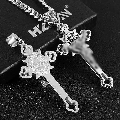 Wholesale Unisex Geometric Titanium Steel Necklace With Polish Cross Pendant And String Of Pearls Chain - Image 8