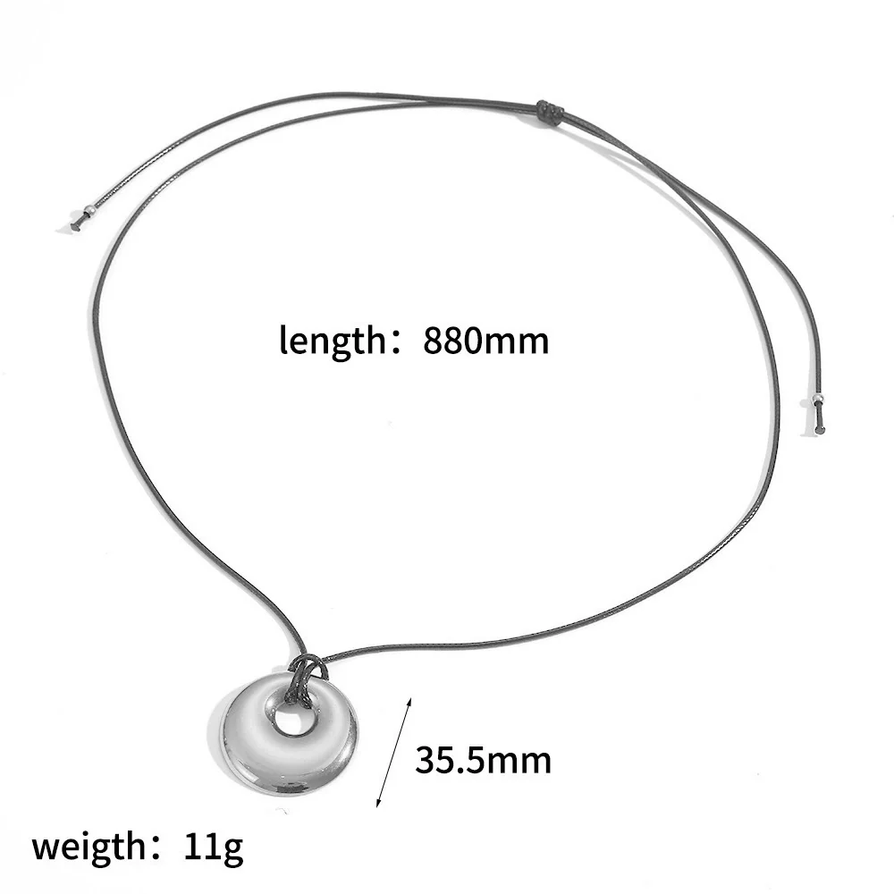 Wholesale Unisex Geometric Wax Rope Stainless Steel Necklace With Pvd Furnace Vacuum Real Gold Plating - Image 10