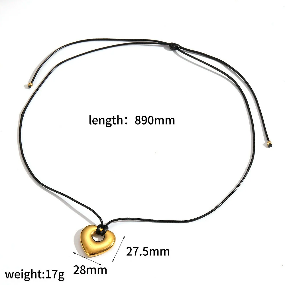 Wholesale Unisex Geometric Wax Rope Stainless Steel Necklace With Pvd Furnace Vacuum Real Gold Plating - Image 11