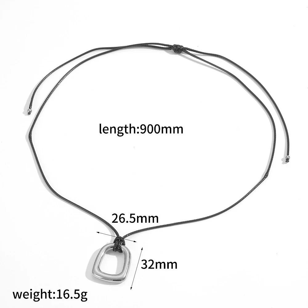 Wholesale Unisex Geometric Wax Rope Stainless Steel Necklace With Pvd Furnace Vacuum Real Gold Plating - Image 21