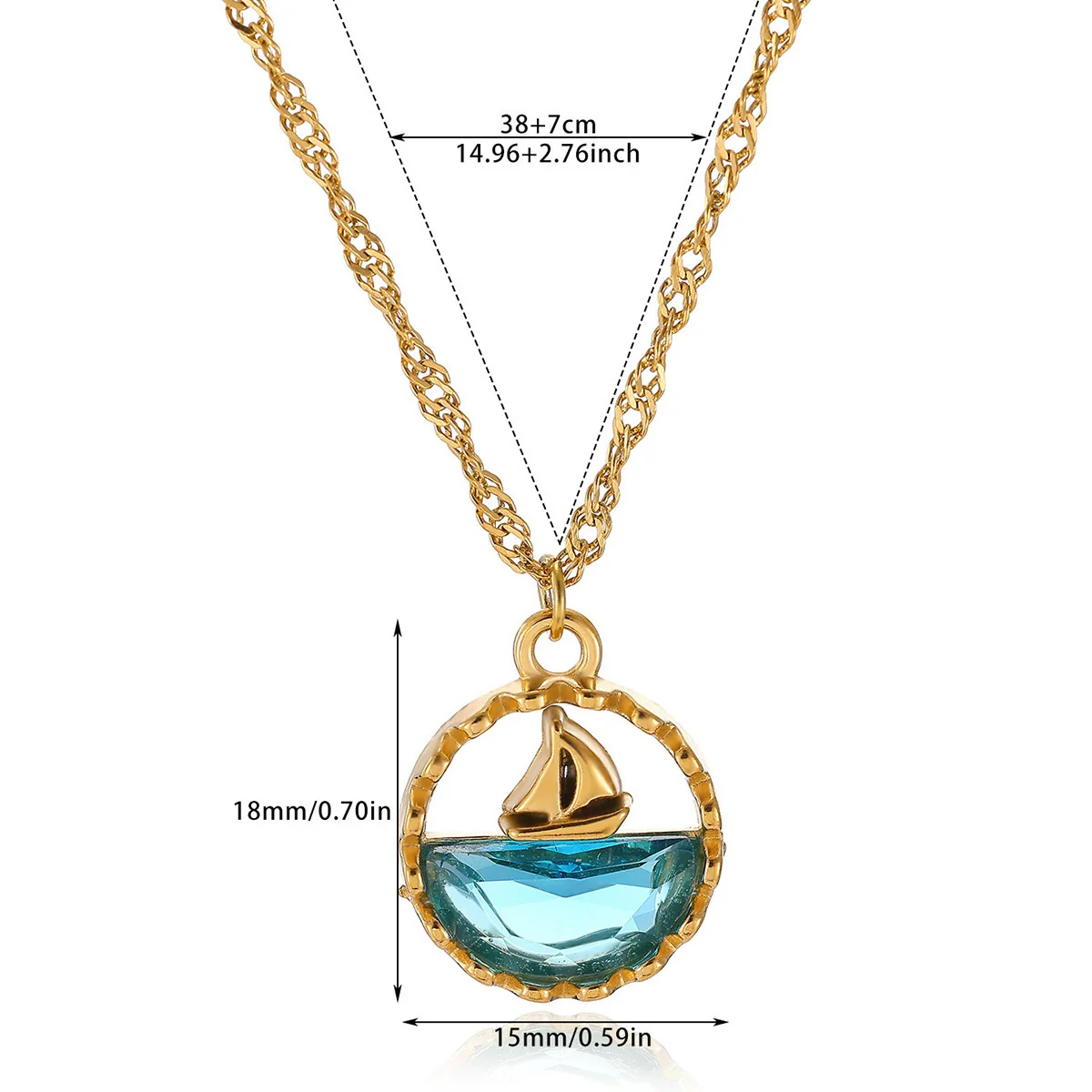 Wholesale Unisex Gold Electroplated Stainless Steel Dolphin Sunflower Cross Chain Retro Clavicle Necklace - Image 9