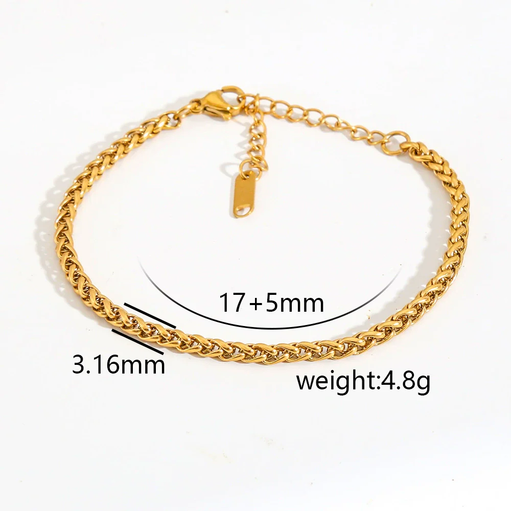 Wholesale Unisex Gold Plated Stainless Steel Anklet With Small Round Beads Luxury Jewelry - Image 18