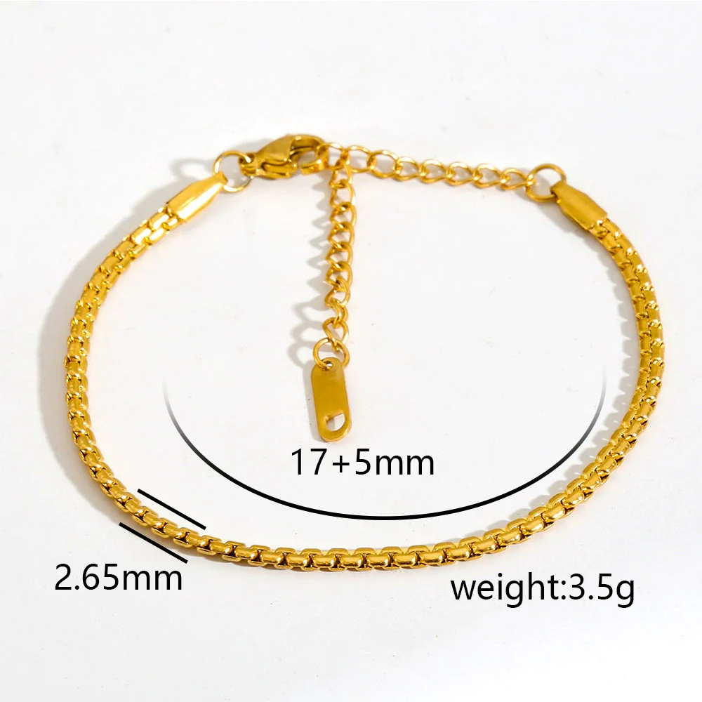 Wholesale Unisex Gold Plated Stainless Steel Anklet With Small Round Beads Luxury Jewelry - Image 8