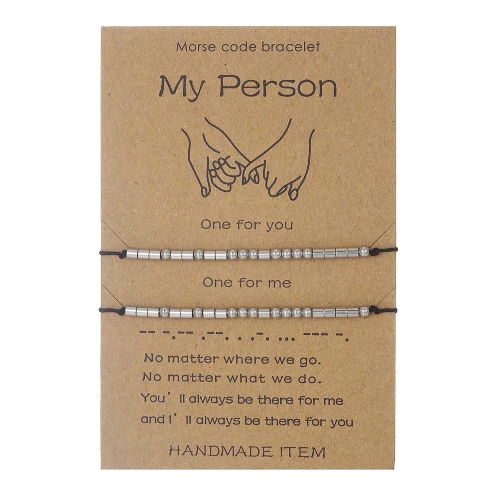 Wholesale Unisex Handmade Geometric Stainless Steel Woven Bead Bracelet For Family Friends - Image 6
