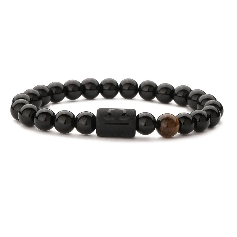 Wholesale Unisex Handmade Twelve Constellation Agate Elastic Bracelet - Image 2