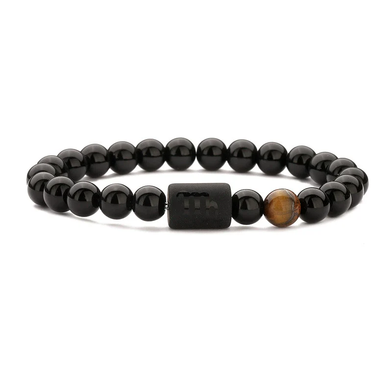 Wholesale Unisex Handmade Twelve Constellation Agate Elastic Bracelet - Image 4