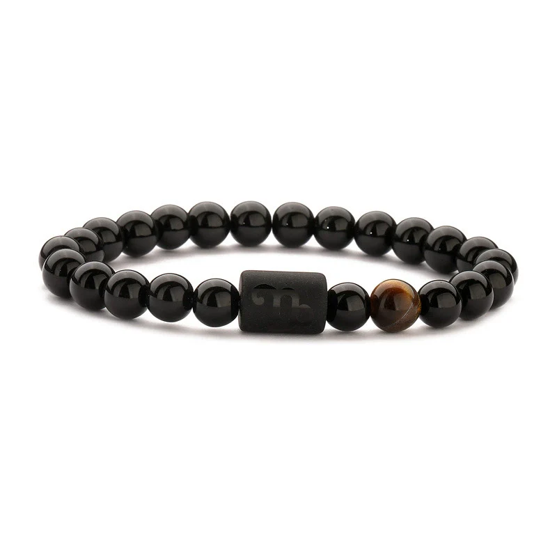 Wholesale Unisex Handmade Twelve Constellation Agate Elastic Bracelet - Image 5
