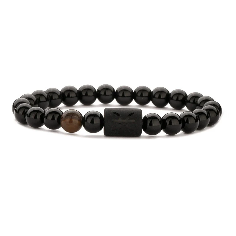 Wholesale Unisex Handmade Twelve Constellation Agate Elastic Bracelet - Image 7