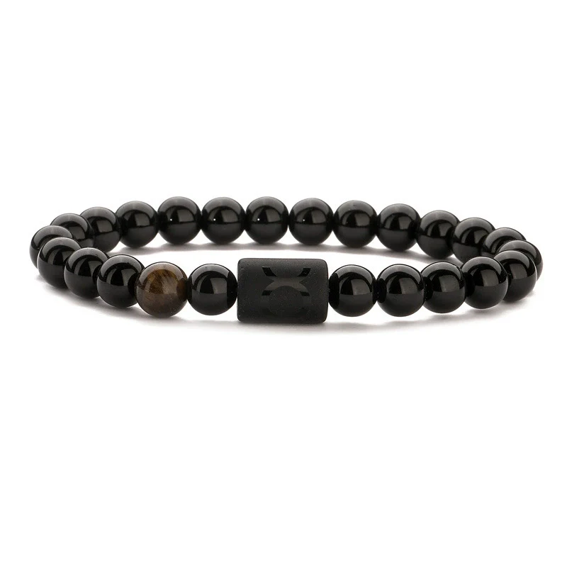 Wholesale Unisex Handmade Twelve Constellation Agate Elastic Bracelet - Image 9