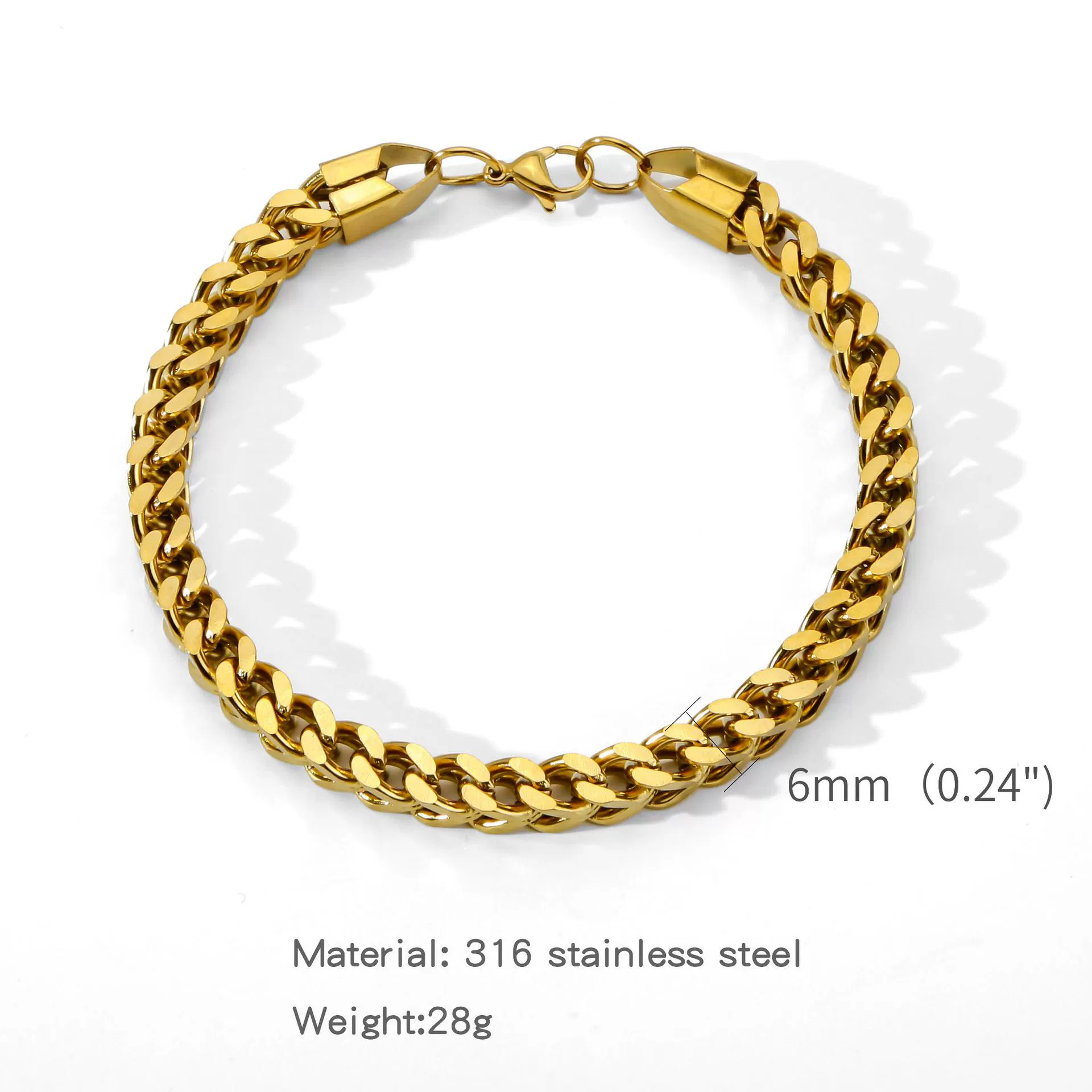 Wholesale Unisex Highend Geometric Stainless Steel Foursided Square Threedimensional Bracelet With Electroplating - Image 9
