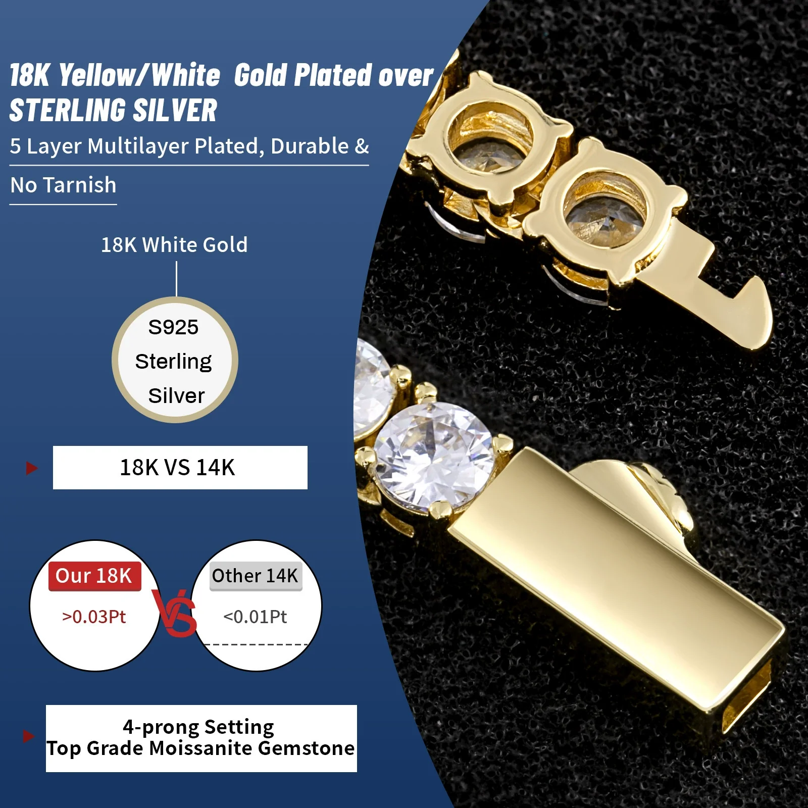 Wholesale Unisex Hip Hop Geometric Diamondencrusted Melon Seed Chain Bracelet And Necklace With Artificial Crystal And Copper 18K Gold Plated Pendant - Image 3