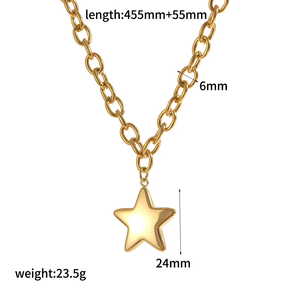 Wholesale Unisex Jewelry Set Stainless Steel Titanium Steel Electroplated Star Sun And Moon Clouds Universe Pattern Necklace And Bracelet - Image 6