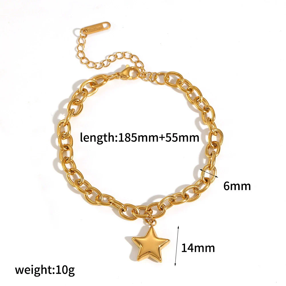 Wholesale Unisex Jewelry Set Stainless Steel Titanium Steel Electroplated Star Sun And Moon Clouds Universe Pattern Necklace And Bracelet - Image 9