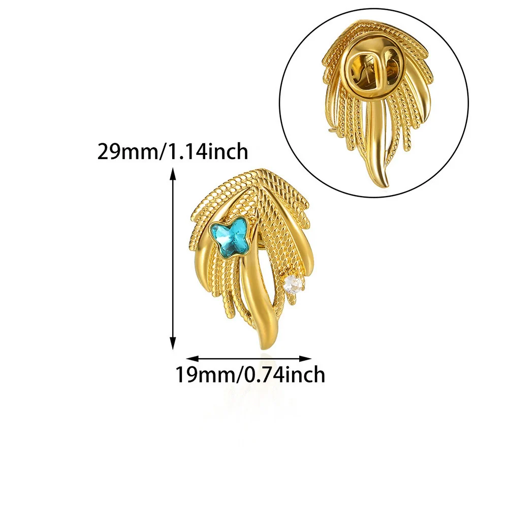 Wholesale Unisex Letter Shape Stainless Steel Gold Electroplated Brooch Jewelry - Image 4