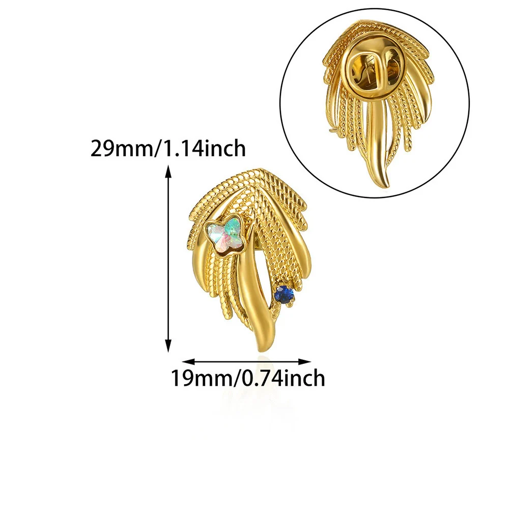 Wholesale Unisex Letter Shape Stainless Steel Gold Electroplated Brooch Jewelry - Image 5