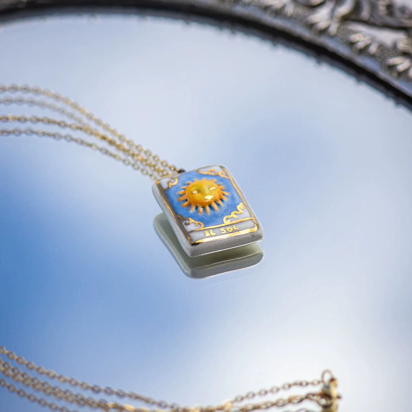 Wholesale Unisex Literary Geometric Titanium Steel Necklace With Inlaid Zircon And 18K Gold Plating - Image 4