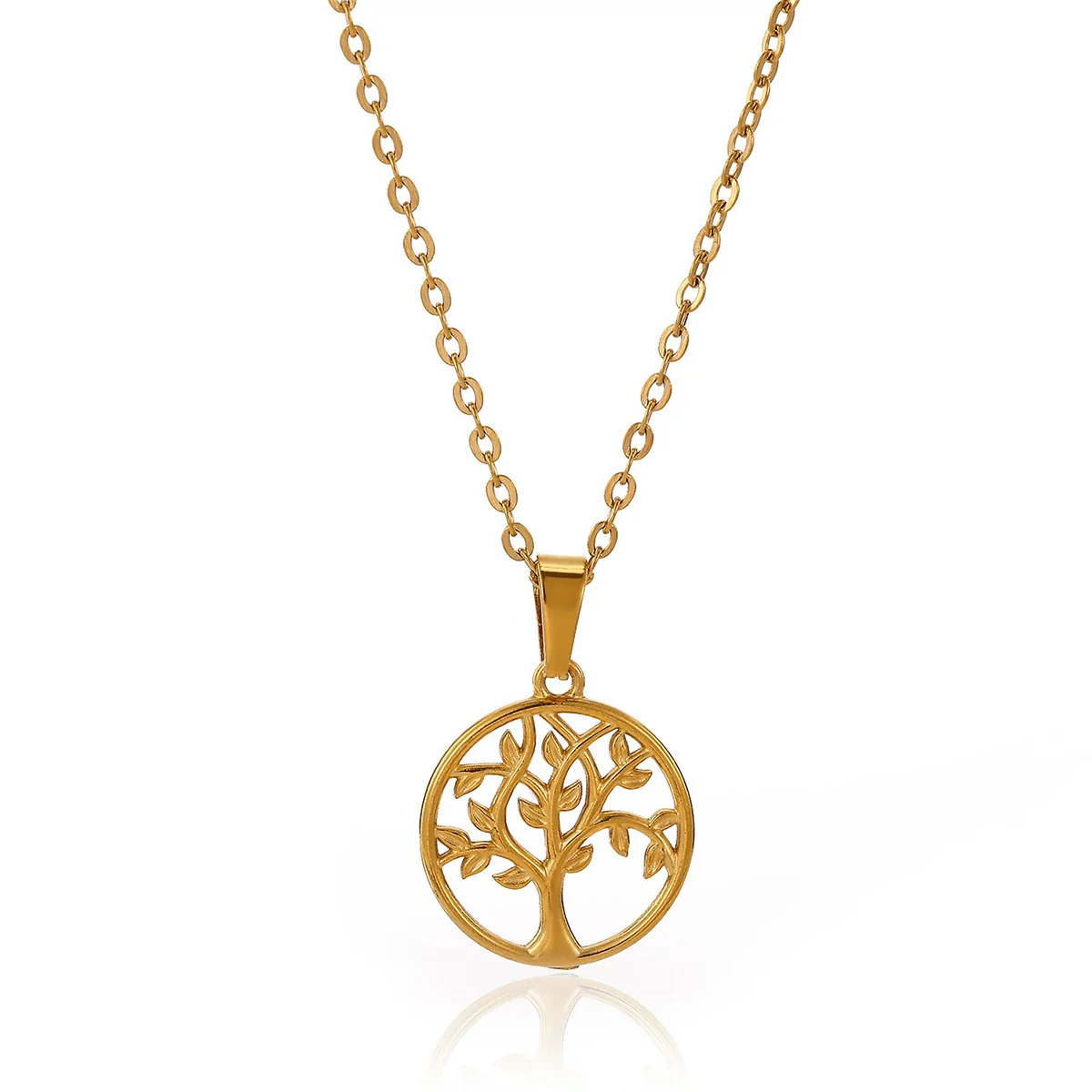 Wholesale Unisex Medieval Style Gold Plated Stainless Steel Tree Of Life Pendant Necklace - Image 5