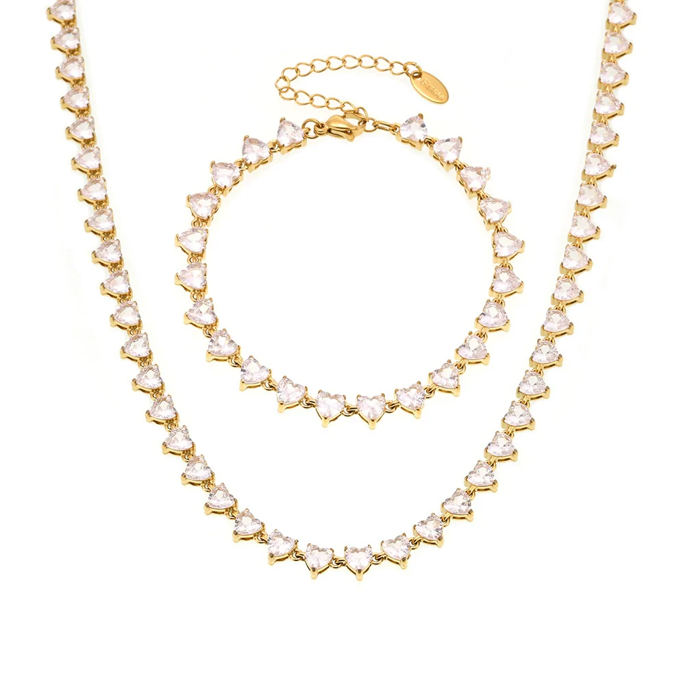 Wholesale Unisex Niche Electroplated Titanium Steel Chain Ferris Wheel 5A Zircon Jewelry Set Necklace Bracelet - Image 4