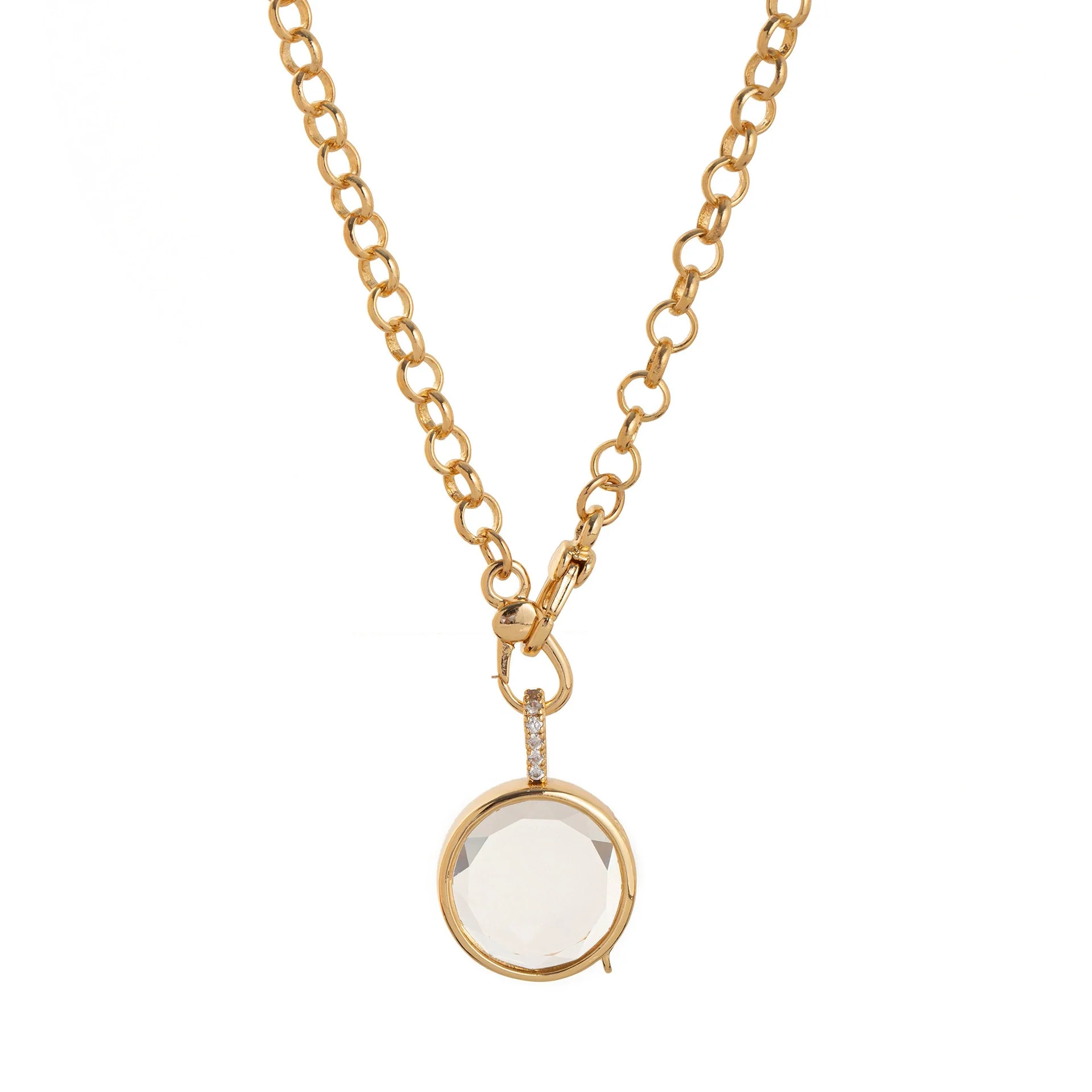Wholesale Unisex Old Money Style Geometric Copper Titanium Steel O Word Chain Photo Box Pendant With Electroplating And Hollow Design - Image 9
