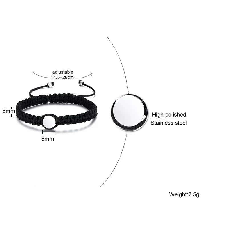 Wholesale Unisex Personality Geometric Adjustable Titanium Steel And Nylon Rope Cross Woven Bracelet - Image 9