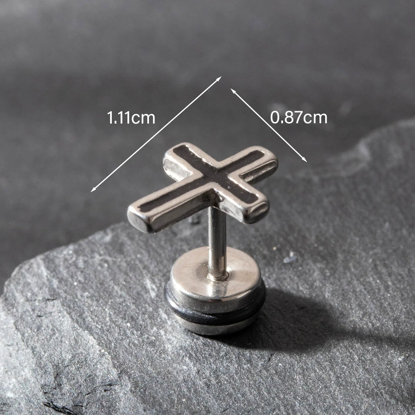 Wholesale Unisex Piercing Earrings Stainless Steel Cast Cross Punk Fashion Retro Polished - Image 10